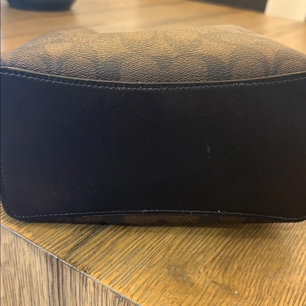 Coach Dark Brown Shoulder Bag with Gold Accents - Picture 7 of 8